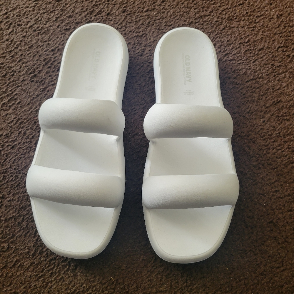Old Navy Double Strap Slide Sandals (White)